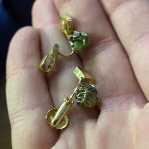 Gold and Green Reptile Earrings